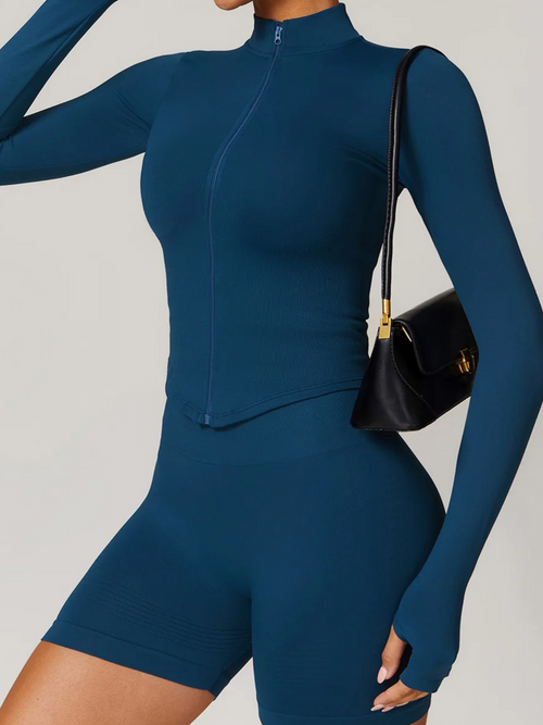 Core Lightweight Zip Jacket – Cropped Performance Layer